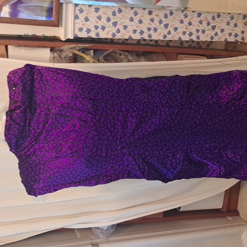 Purple/ black pattern vintage dress